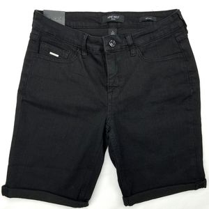 Nine West Black Stud Pocket Bermuda Shorts